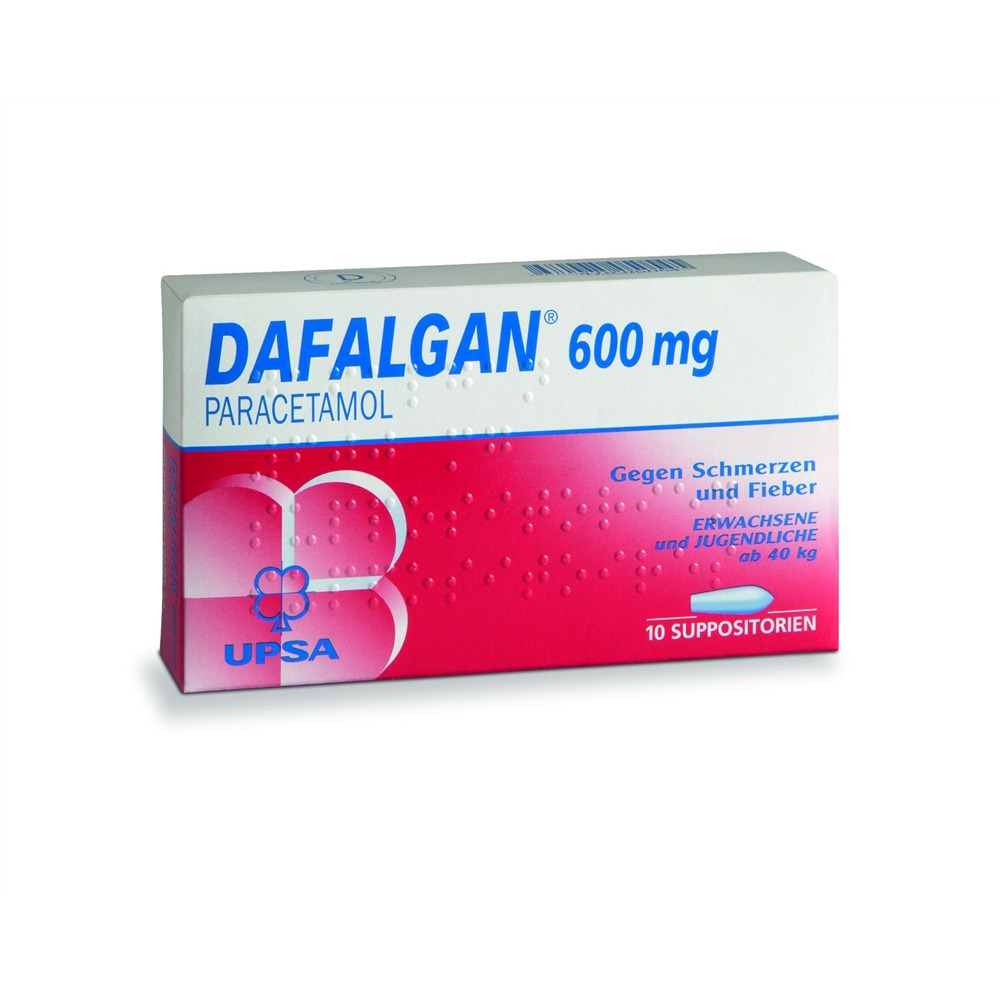 DAFALGAN Supp 600 mg Blist 10 Stk<br>10 Stück, Blister, Zäpfchen