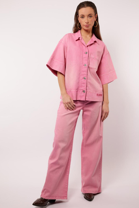 Fluresk roze dames broek