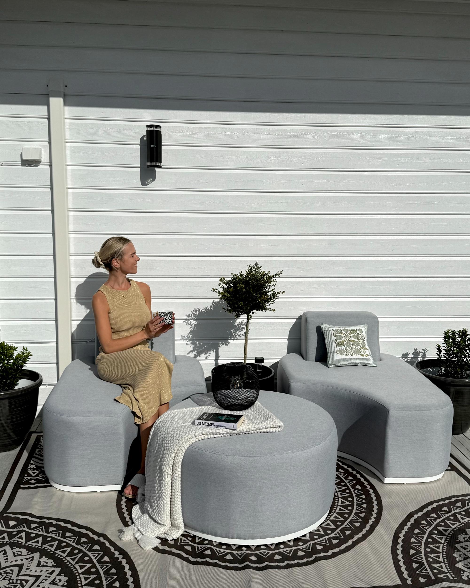 Loungeset met tafel 2-zits FABRO modulair Lichtgrijs