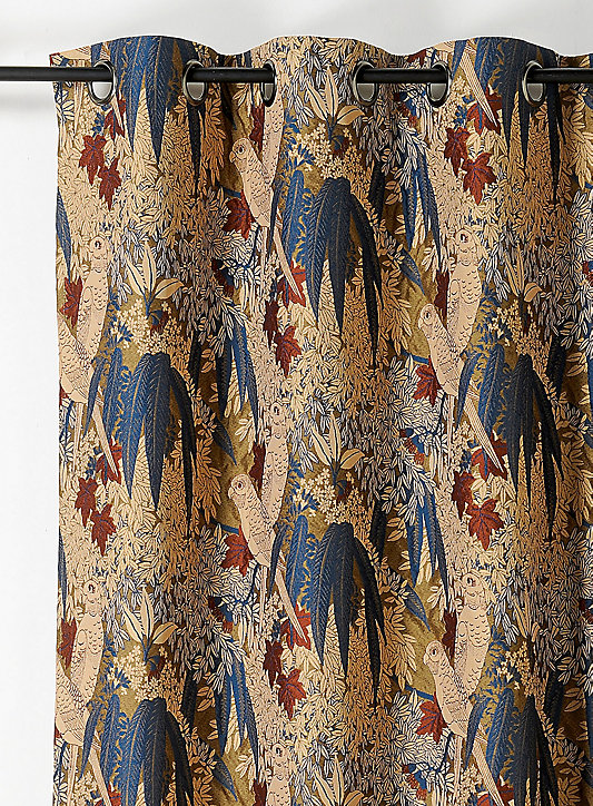 Rideau perruche en polyester Linder L.140 x H.260 cm jaune moutarde