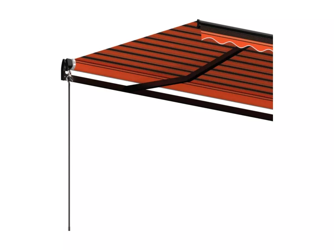 Auvent manuel rétractable 600x350 cm Orange et marron