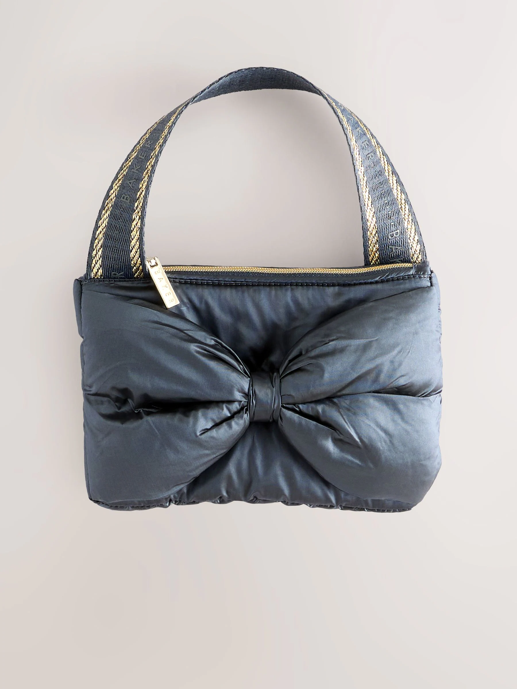 Marineblauw - Baker by Ted Baker Regenbestendige gewatteerde jas met geschulpte rand en afneembare tas