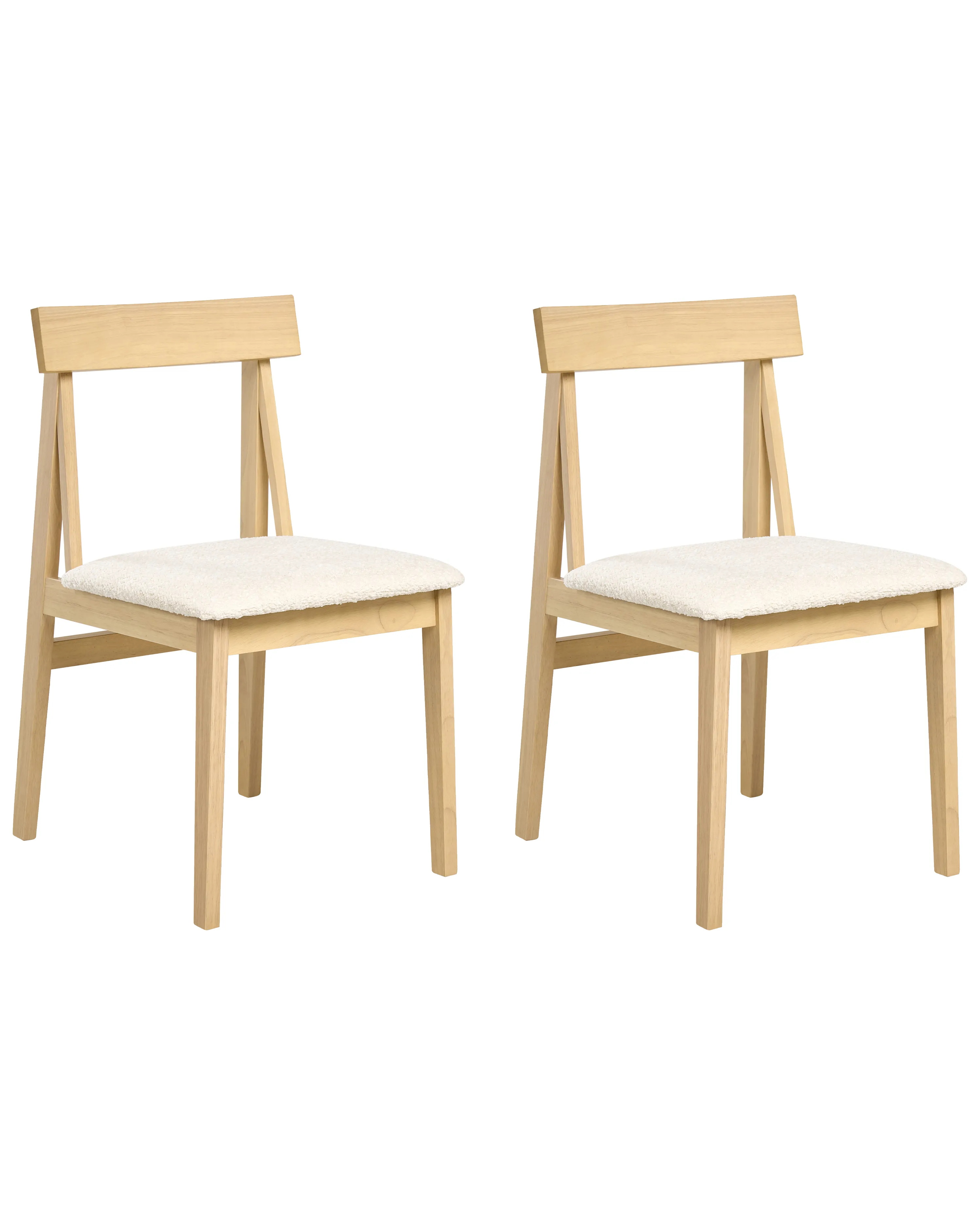 Set van 2 eetkamerstoelen ISLE Hout Lichtbruin/beige