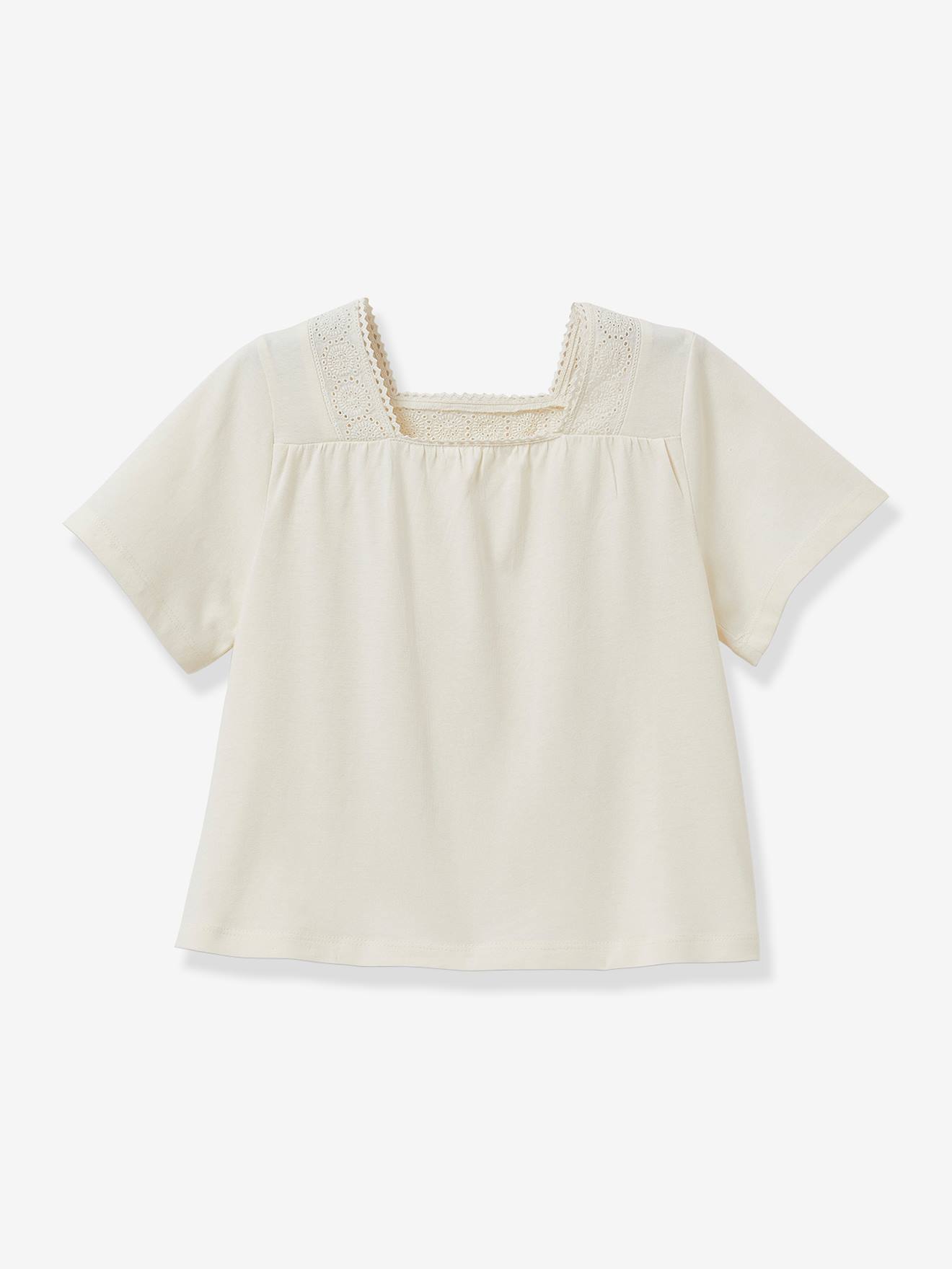 Camiseta feminina bordada em algodão orgânico