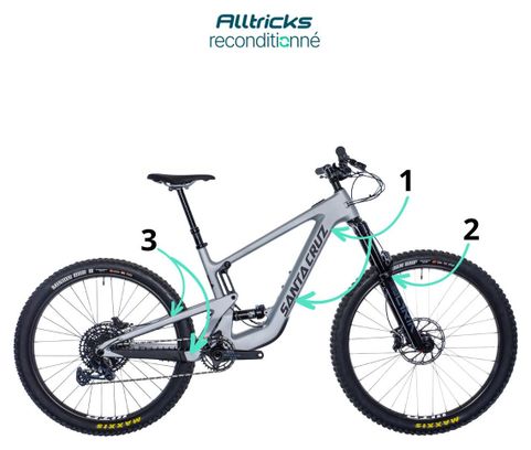VTT Electrique Tout-Suspendu Santa Cruz Heckler SL C R Sram GX Eagle 12V 430Wh MX (29/27.5'') Gris 2024 - Produit Reconditionné