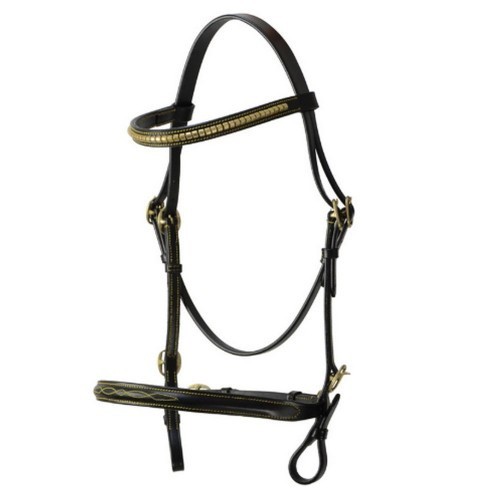 Cabeçada de couro para cavalos, marrom.