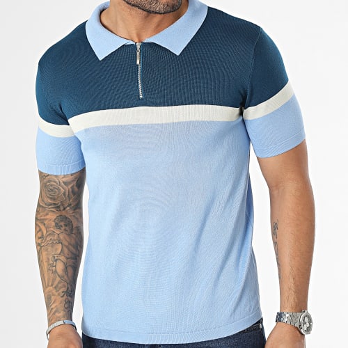 Polo Manches Courtes Bleu Clair