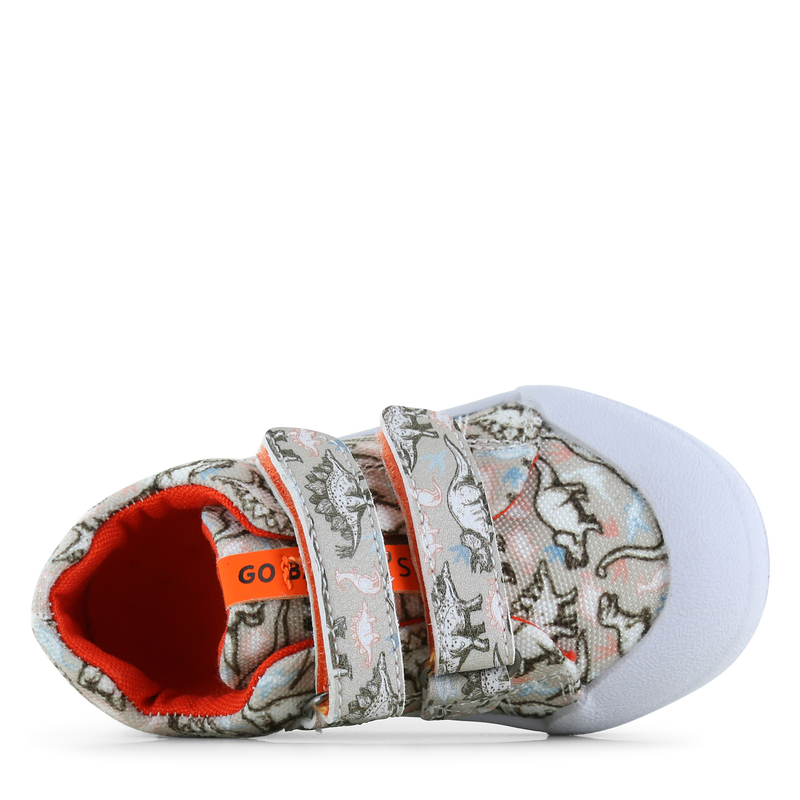Go Banana‘s sneaker klittenband - Beige Dino Canvas | Jongens schoenen
