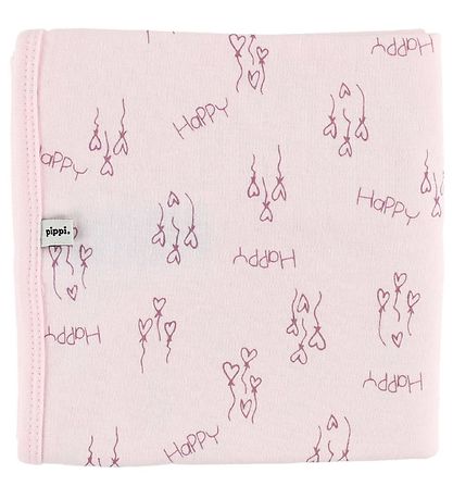 Pippi T?ppe - 70x70 - 2-pak - Lilla/Rosa m. Hjerter/Sommerfugl