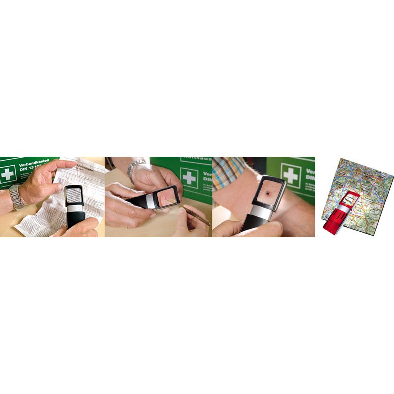 Loupe rectangulaire avec éclairage à LED