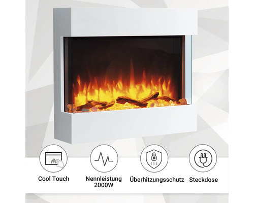 Elektrische haard Balderia Alva wit 2000 watt