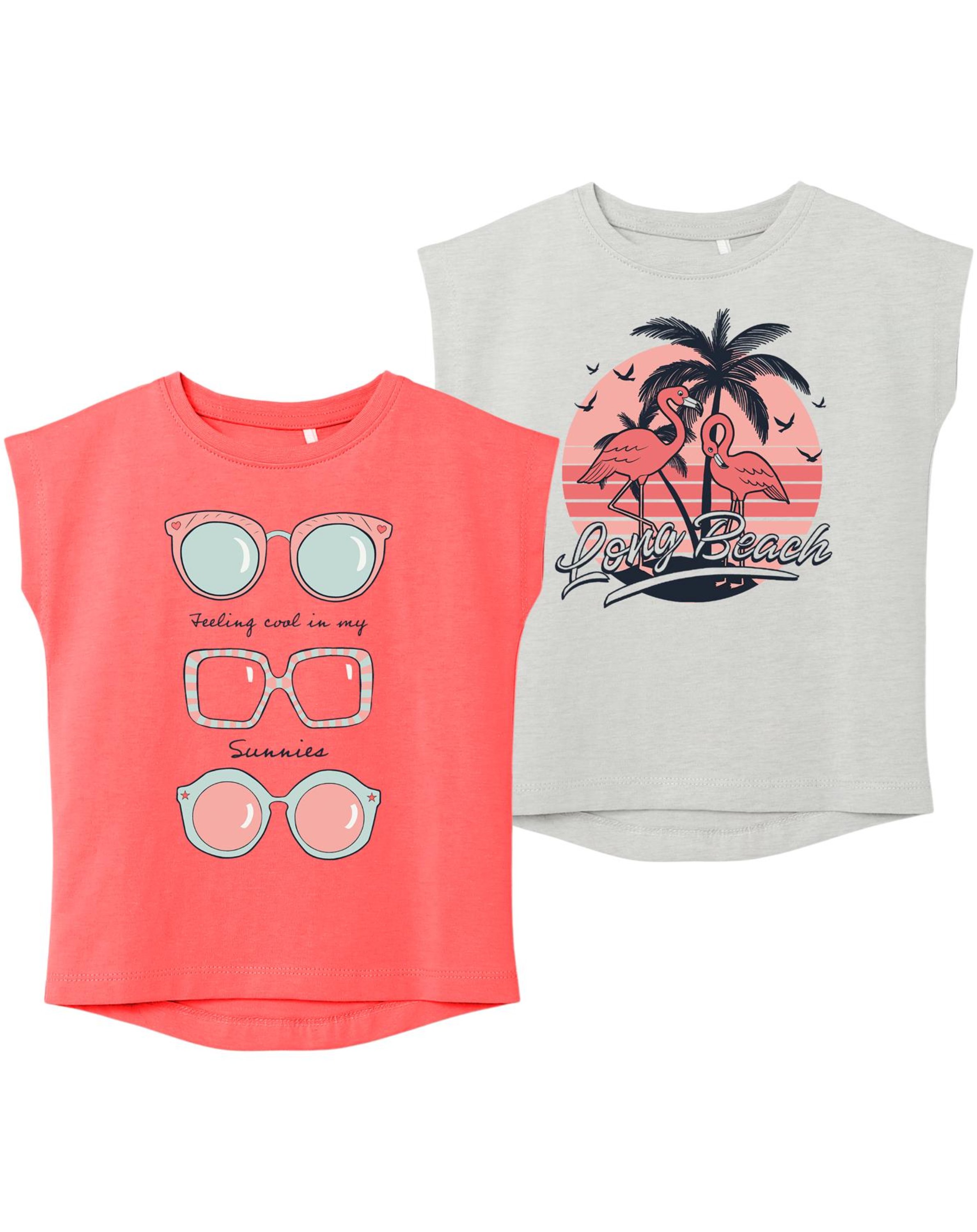 T-Shirt NMFVIOLET 2er-Pack in georgia peach