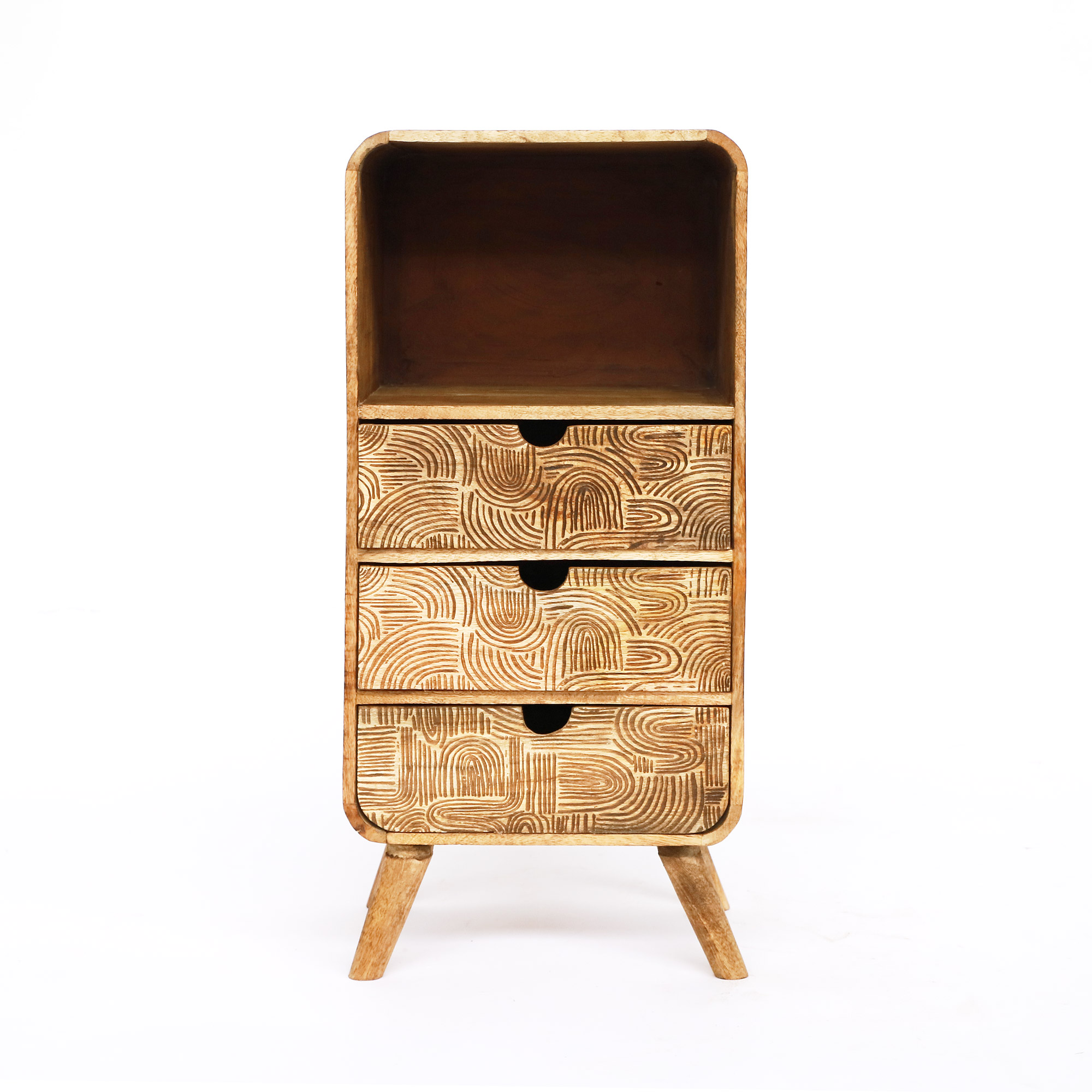 Kommode mit 3 Schubladen, Mangoholz, H 64 cm, B 29 cm, T 25 cm von fischer's lagerhaus