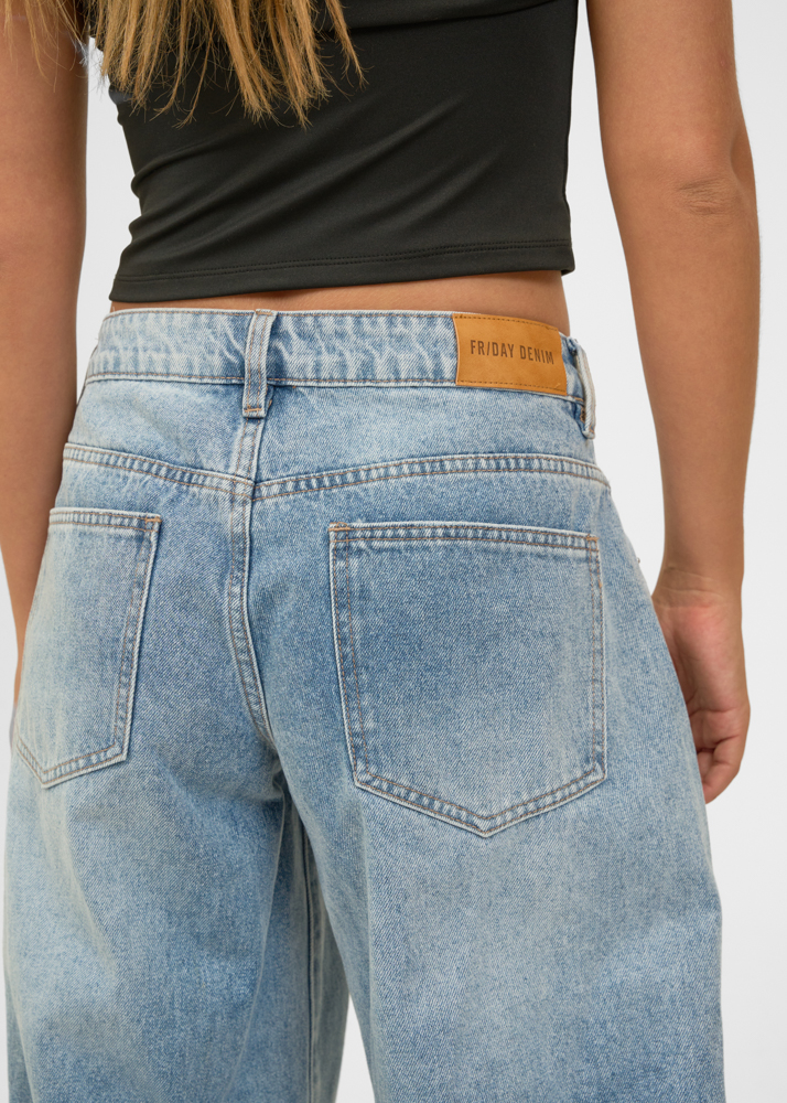 Wide leg classic low waist jeans sea blauw