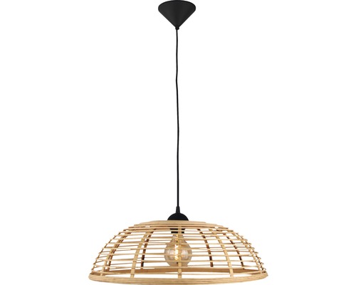 Hanglamp, 1-lichts, HxØ 120x47 cm, zwart/naturel