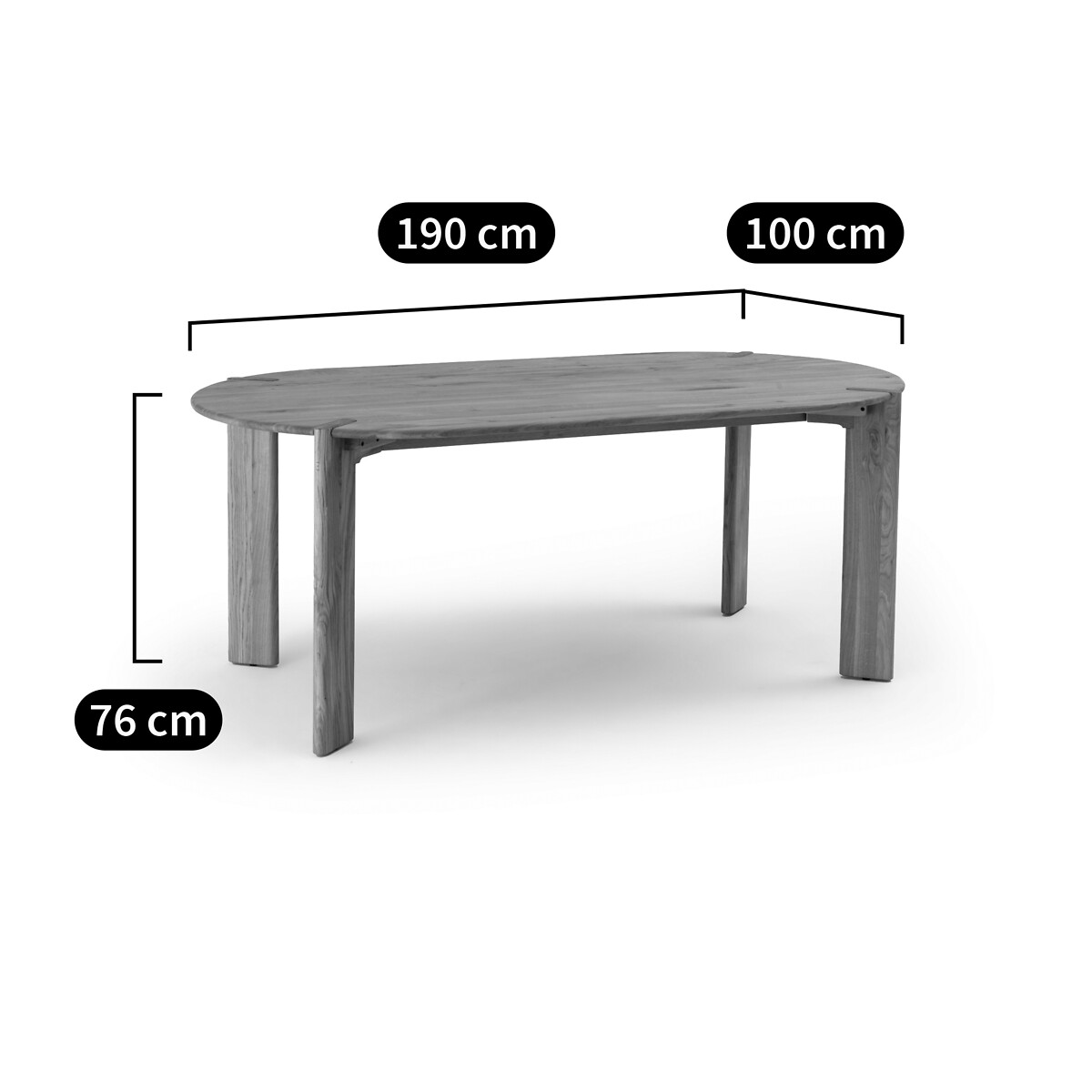 LA REDOUTE INTERIEURS<br>Mesa em carvalho maciço, 6/8 pessoas, Elmo