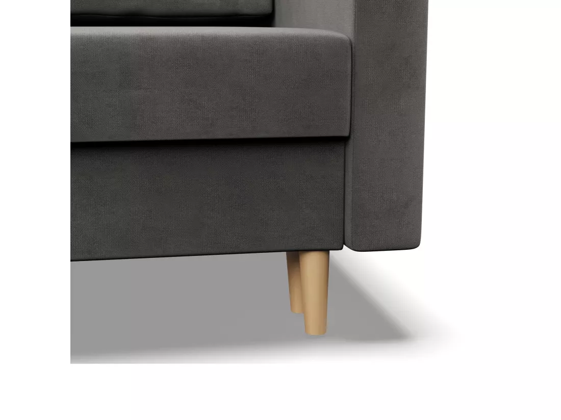 Grand Canapé d'angle en U avec fonction sommeil, Coussin réversible, Gris clair