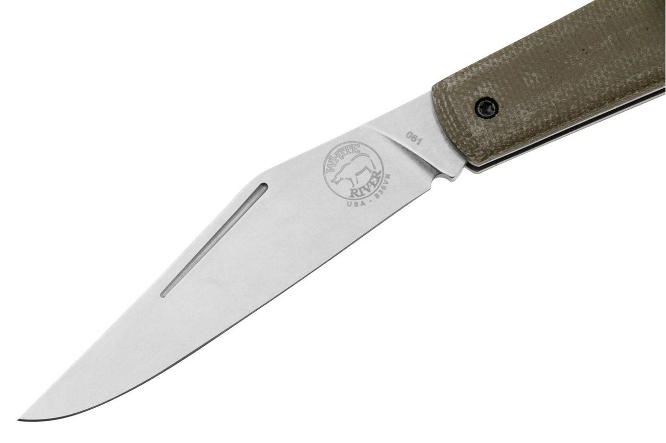 White River Knives Trailhead Trapper THT-MOD S35VN, Olive Drab Micarta, zakmes