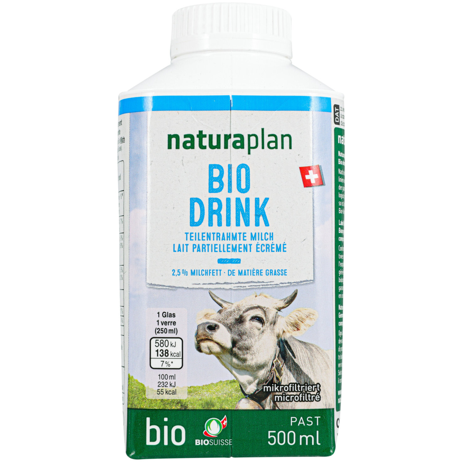 Naturaplan Bio Milch Drink Teilentrahmt 2,5% Milchfett Past