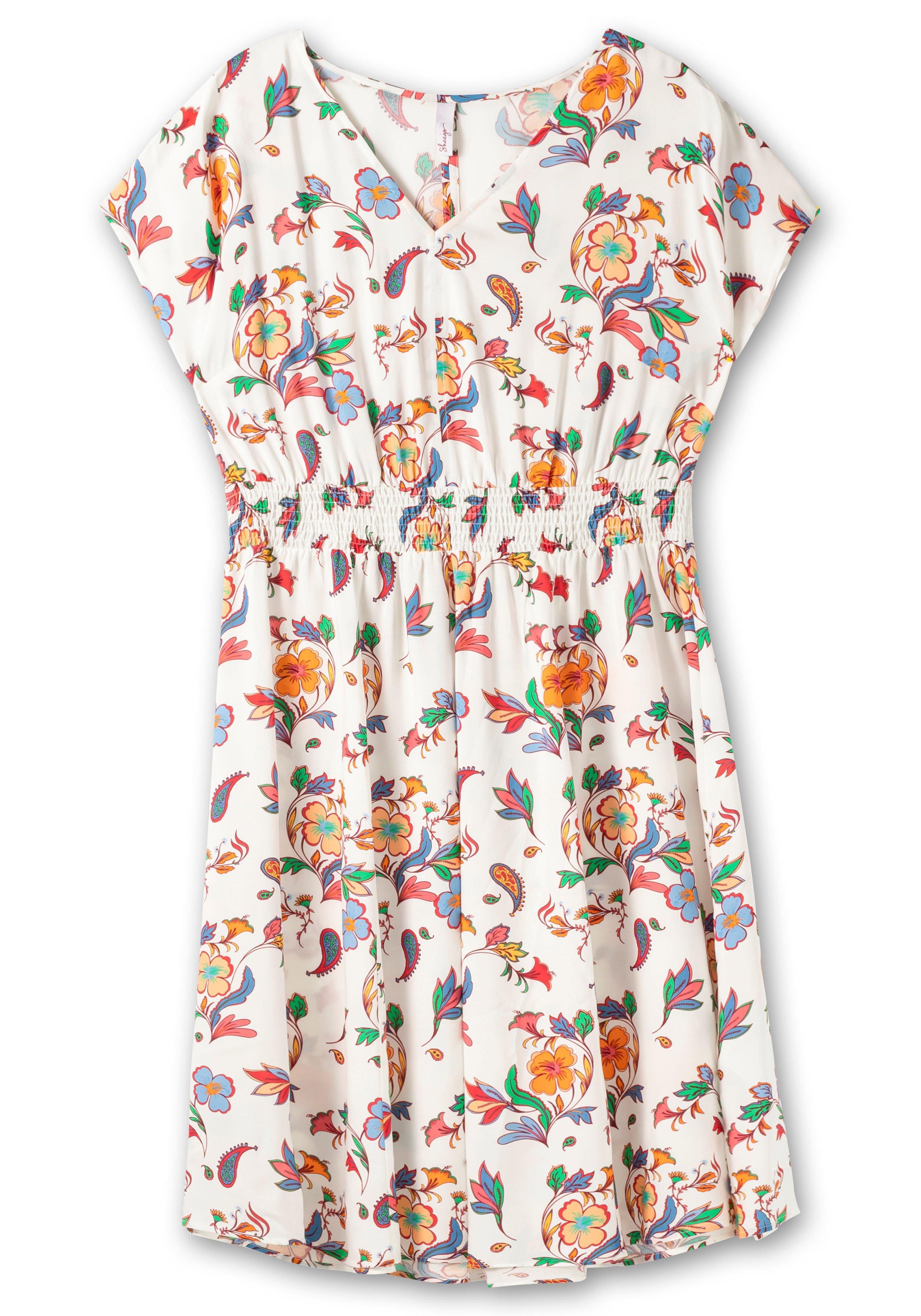 Kleid mit floralem Print und weitem Rockteil