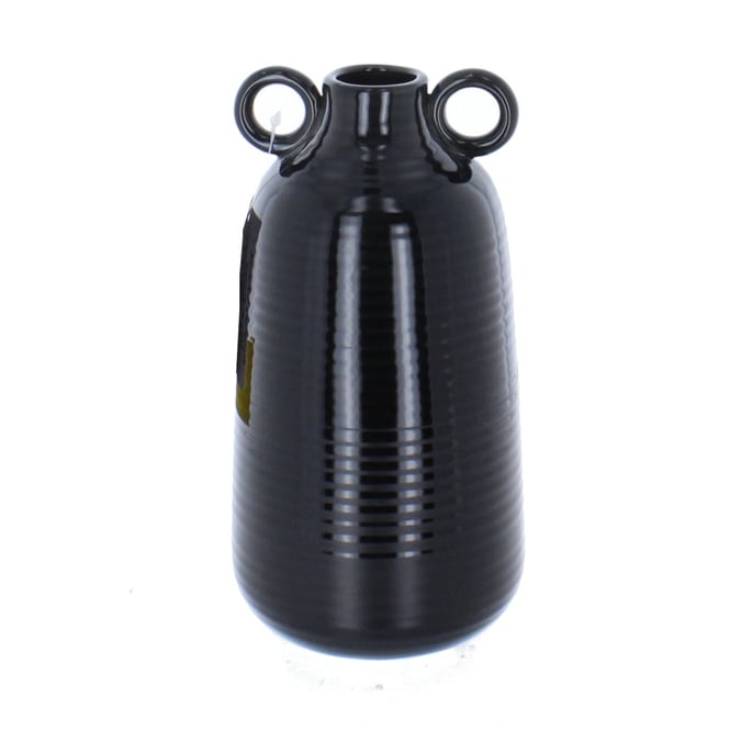 Vase bauchig schwarz - ca. 10 x 10 x 19,5 cm