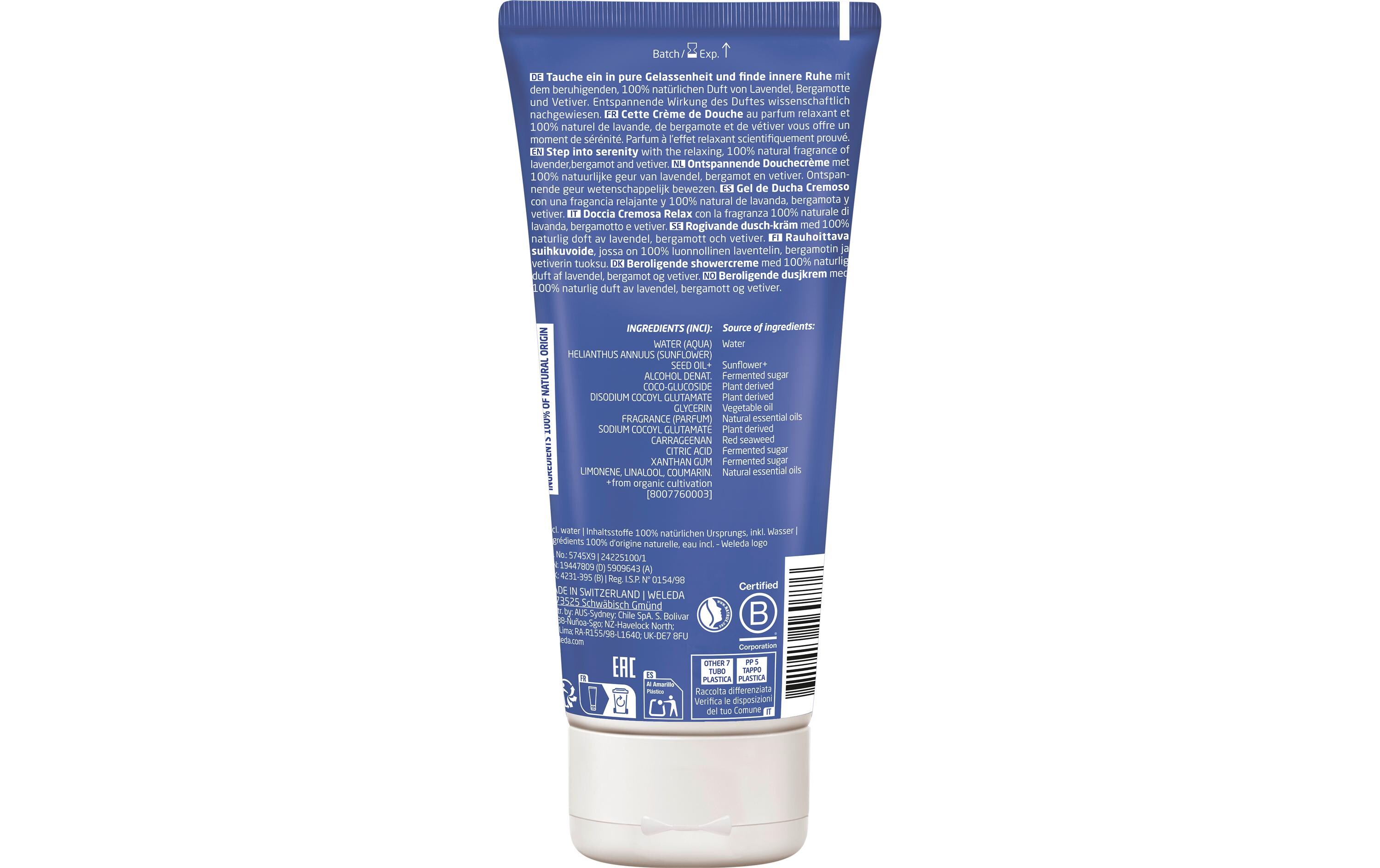 Duschgel Relax 200 mlNatürliche Pflegedusche mit ätherischen Ölen