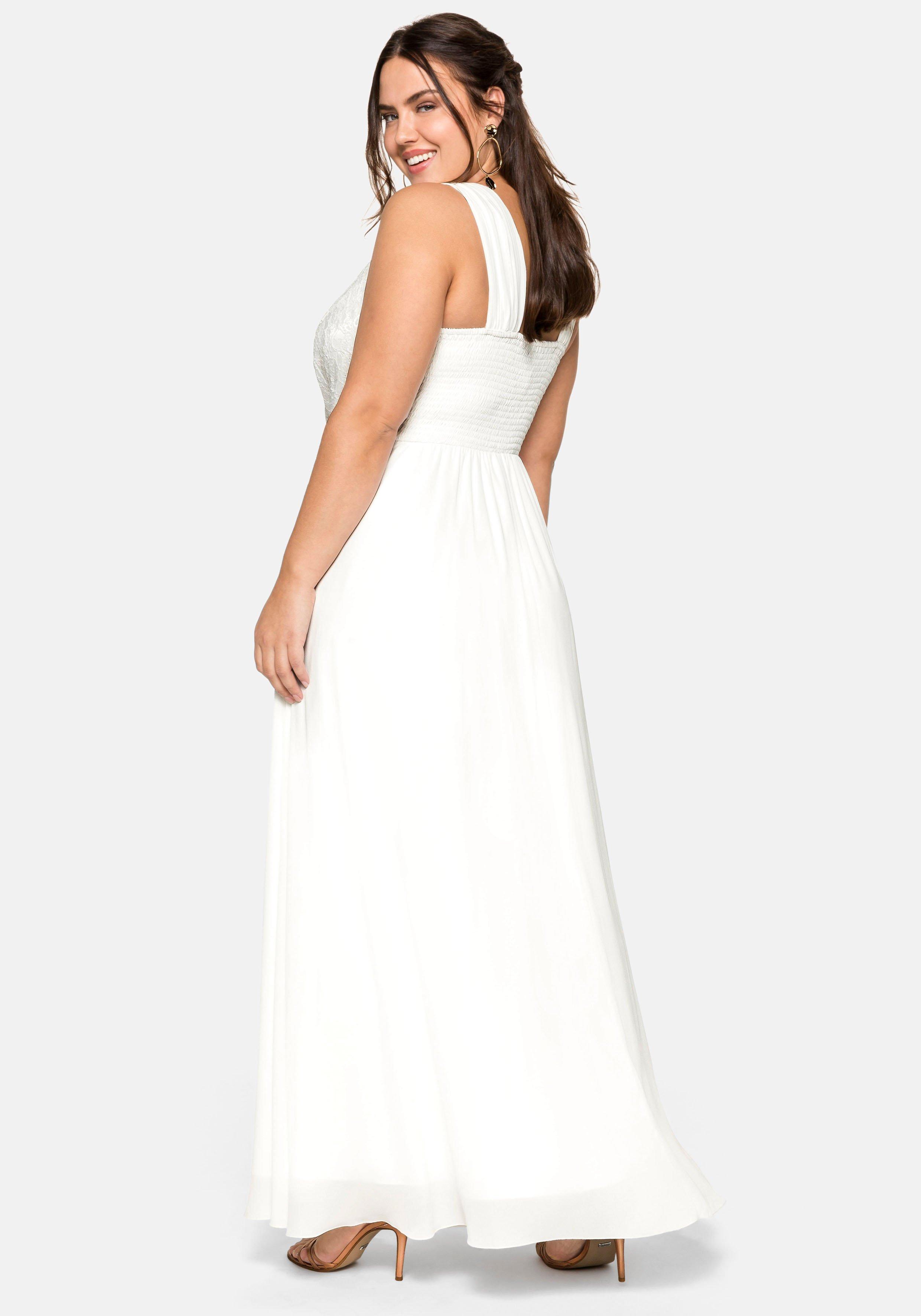 Abendkleid mit Spitzenoberteil und Chiffonrock