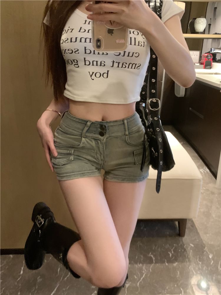 Soswift - Mid Rise Denim Hotpants