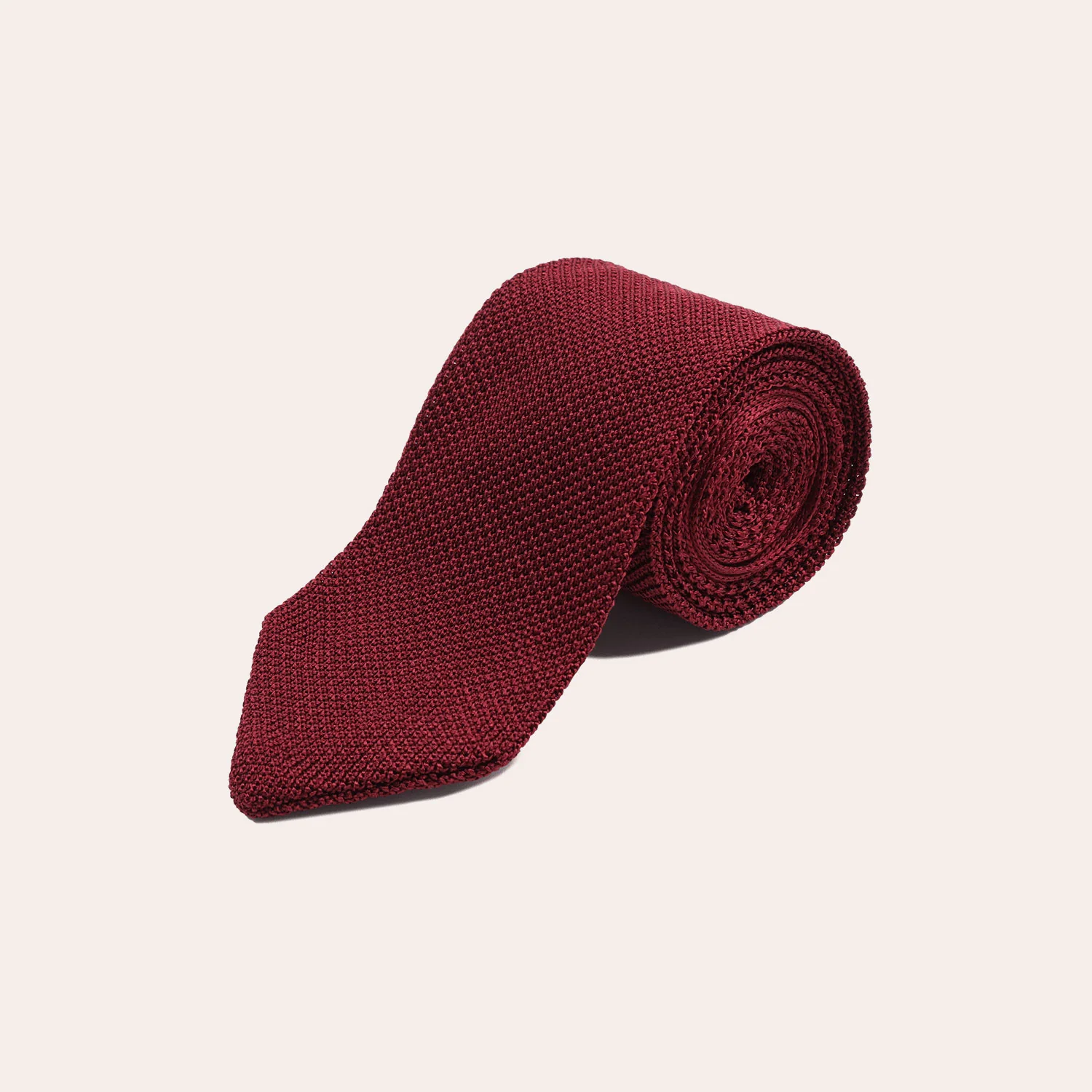 Burgundy silk grenadine tie