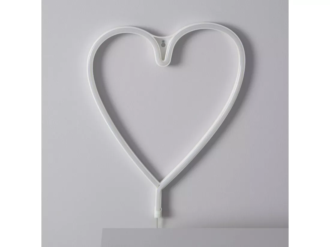 Néon LED Heart à Piles Rose