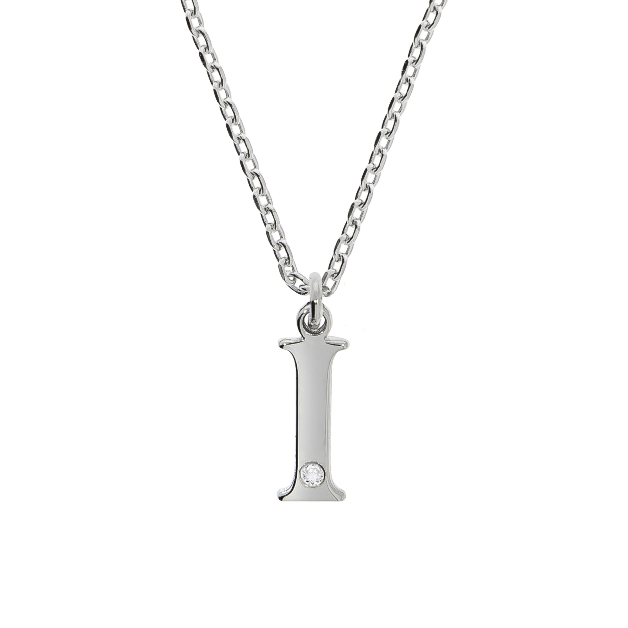 Diamonds by Ellen K. Halskette Silber 925 mit 1x Diamant 0,008ct. Buchstabe I