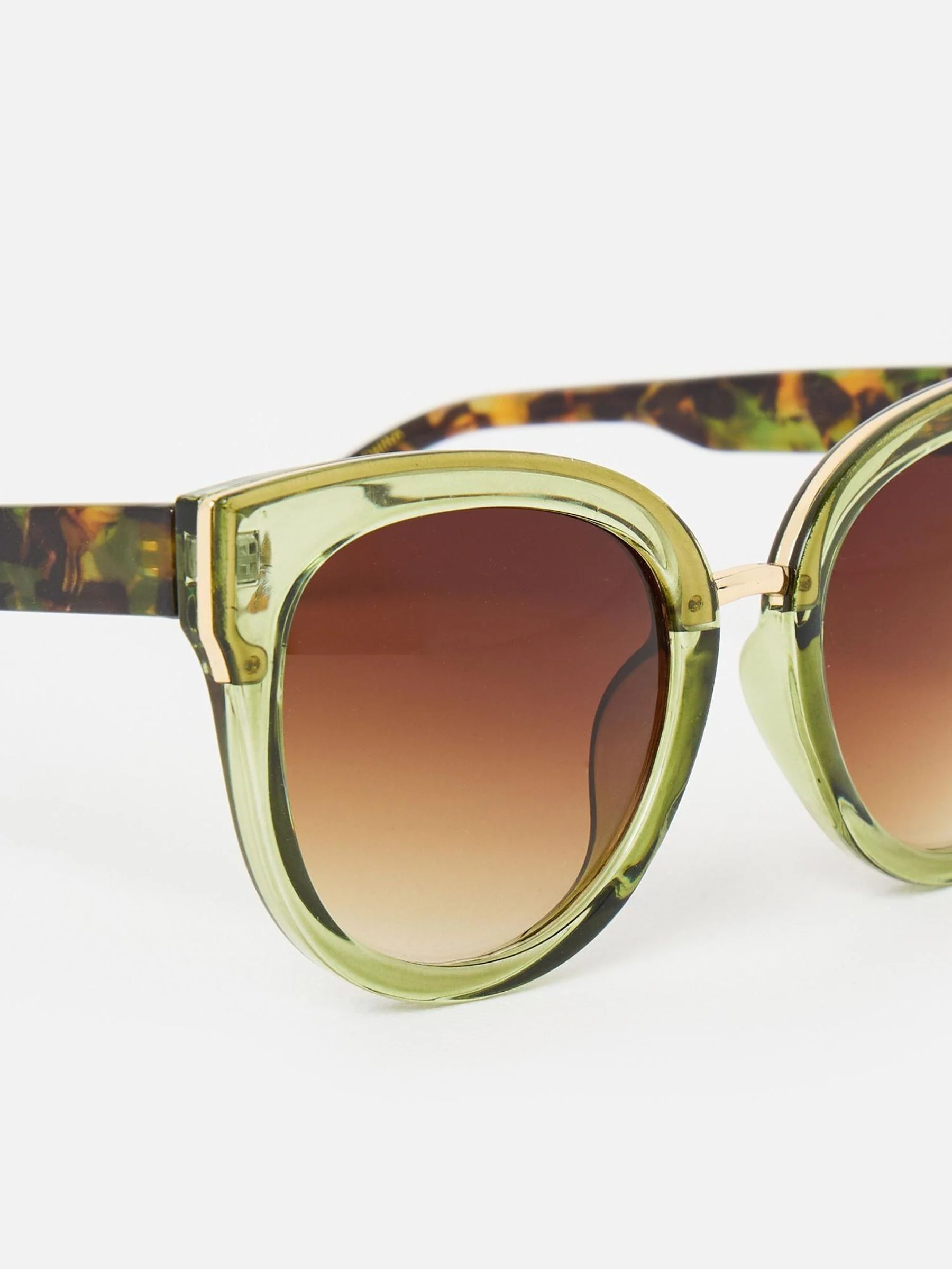 Oliver Bonas Crystal Faux Tortoiseshell Cat Eye Sunglasses