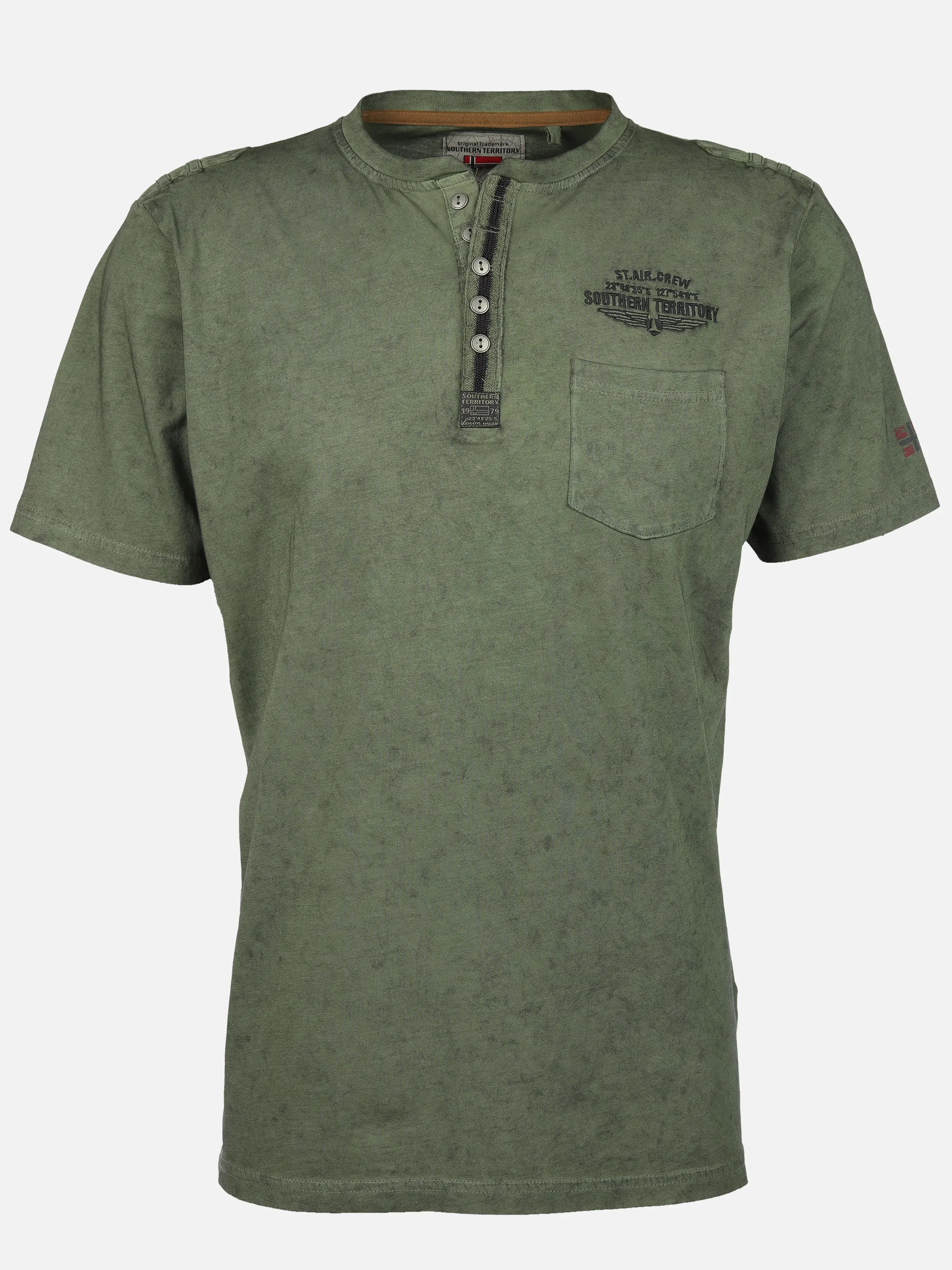 Herren Henleyshirt im Used Look