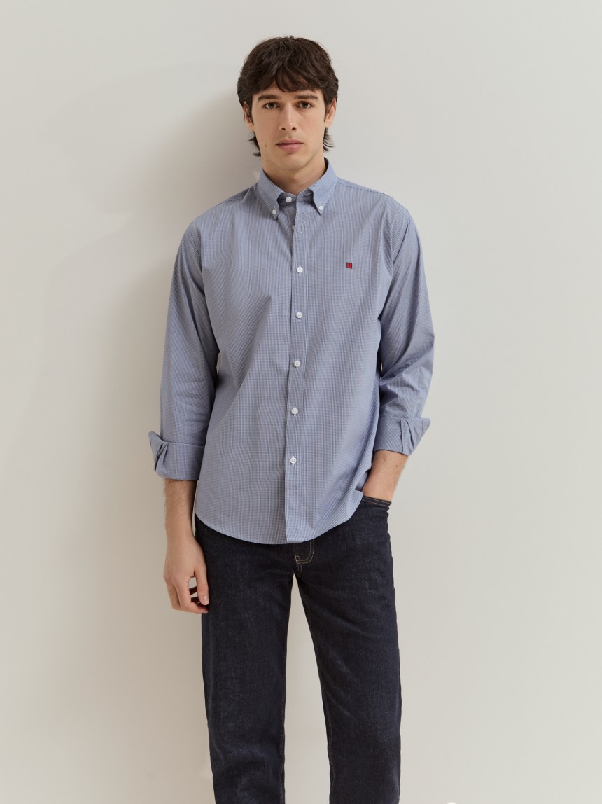 Camisa regular fit com micropadrão