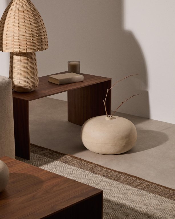 Kave Home Litto bijzettafel set van 3 walnoot