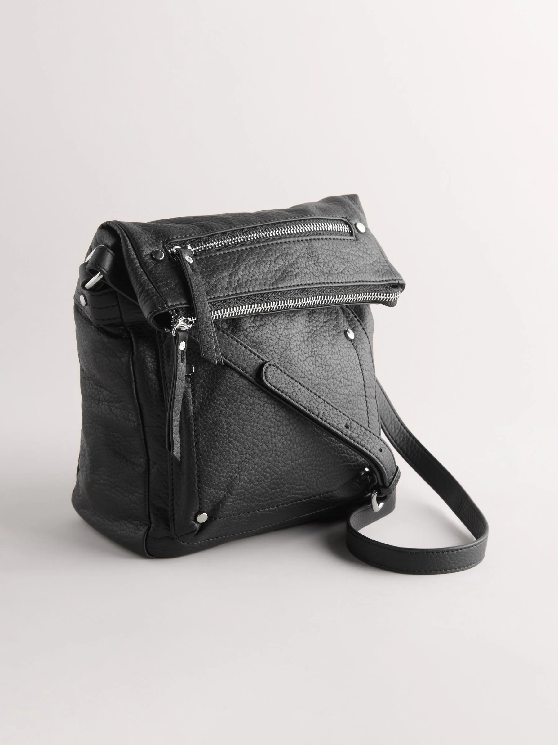 Zwart - Gewassen messenger-tas