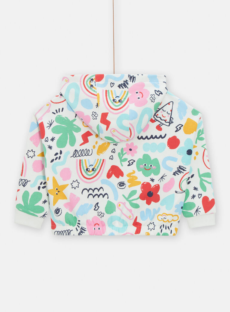 Sweat à capuche à imprimé fantaisie pour fille