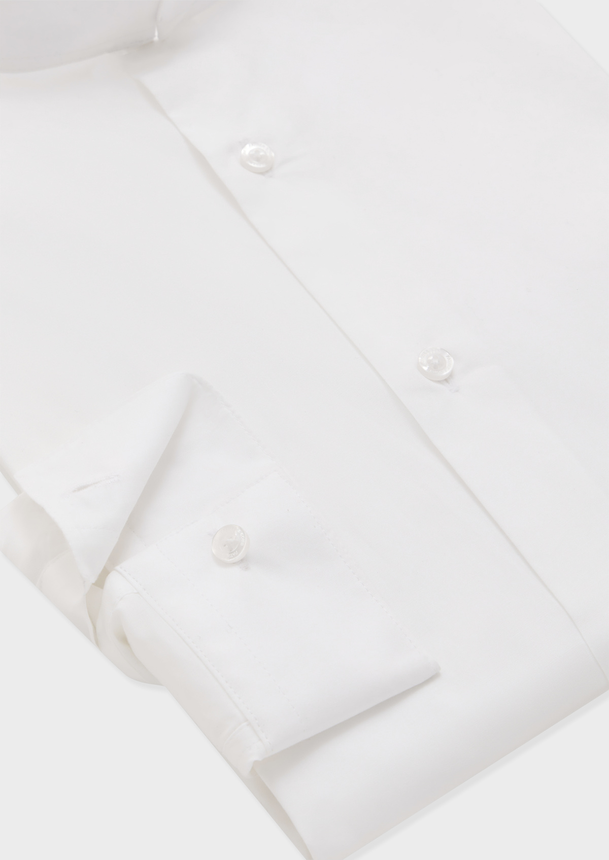 Chemise habillée Slim en satin de coton stretch uni blanc