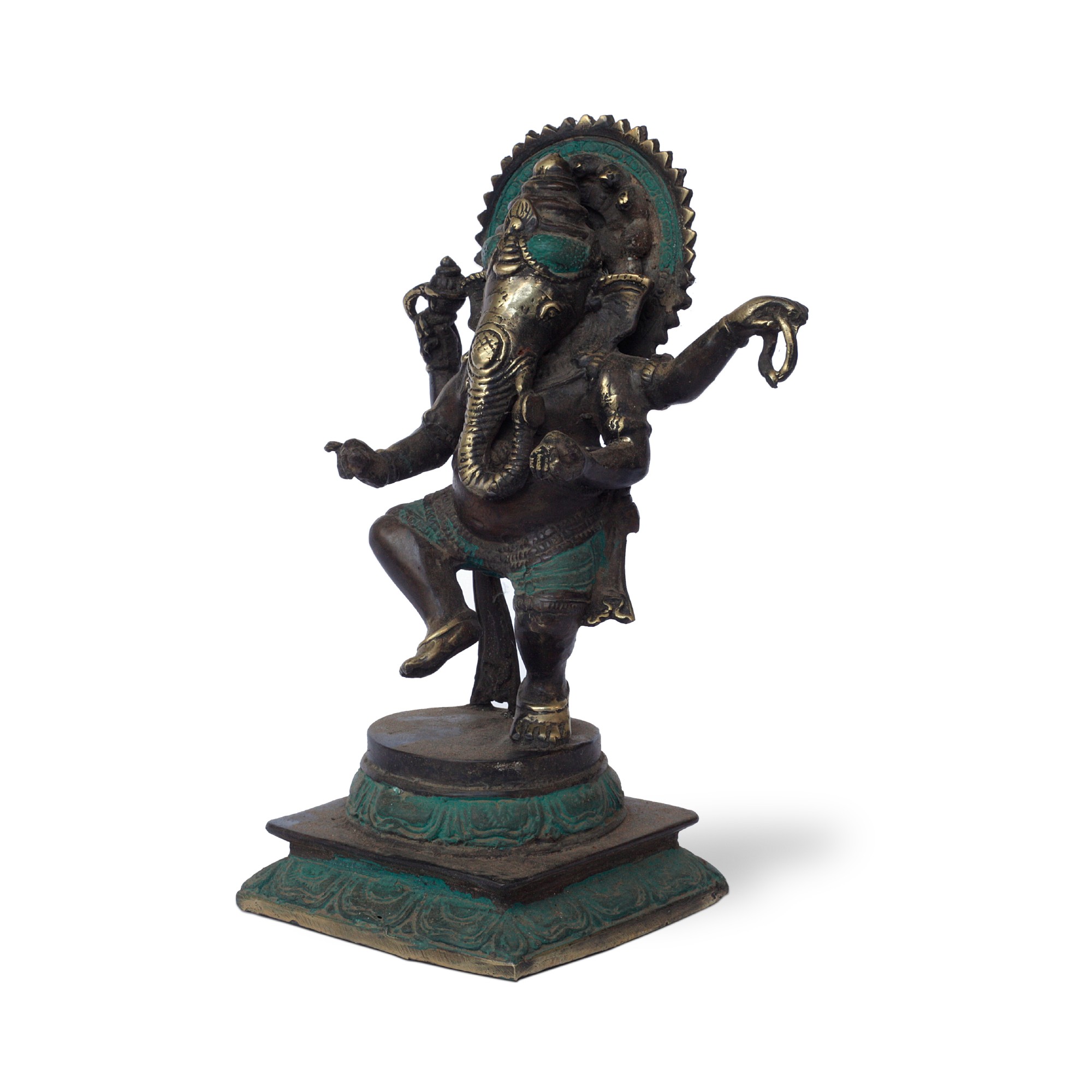 Bronzestatue 'Dancing Ganesha', H 20 cm, B 12 cm, T 9 cm von fischer's lagerhaus
