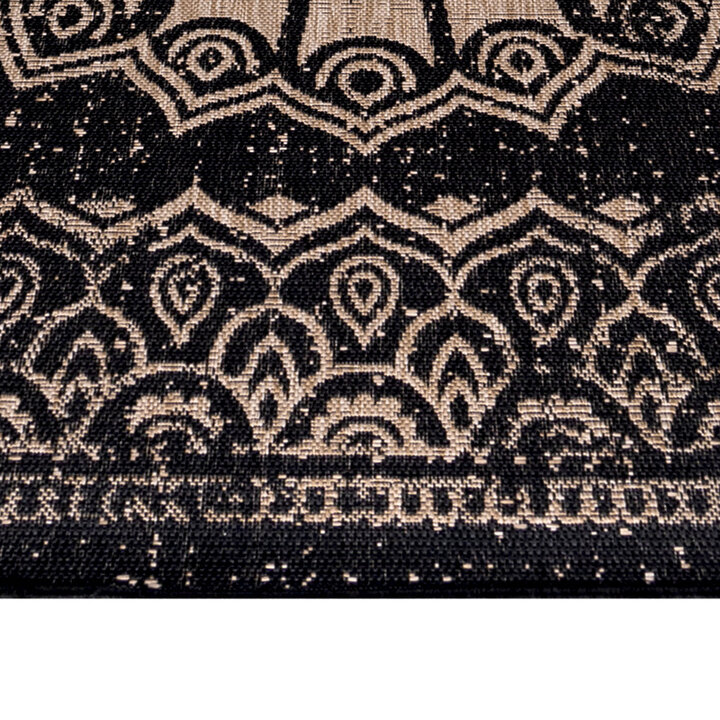 Vintage buitenkleed - Sunara Mandala Zwart