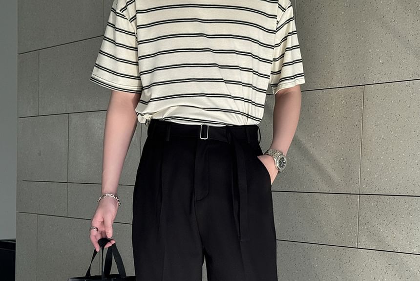 FORSETI - Mid Rise Plain Wide Leg Dress Pants