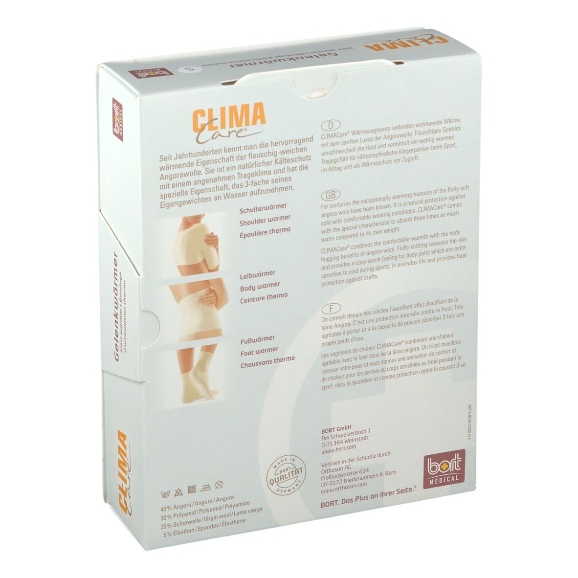 BORT CLIMACare® Gelenkwärmer Gr. S weiß
