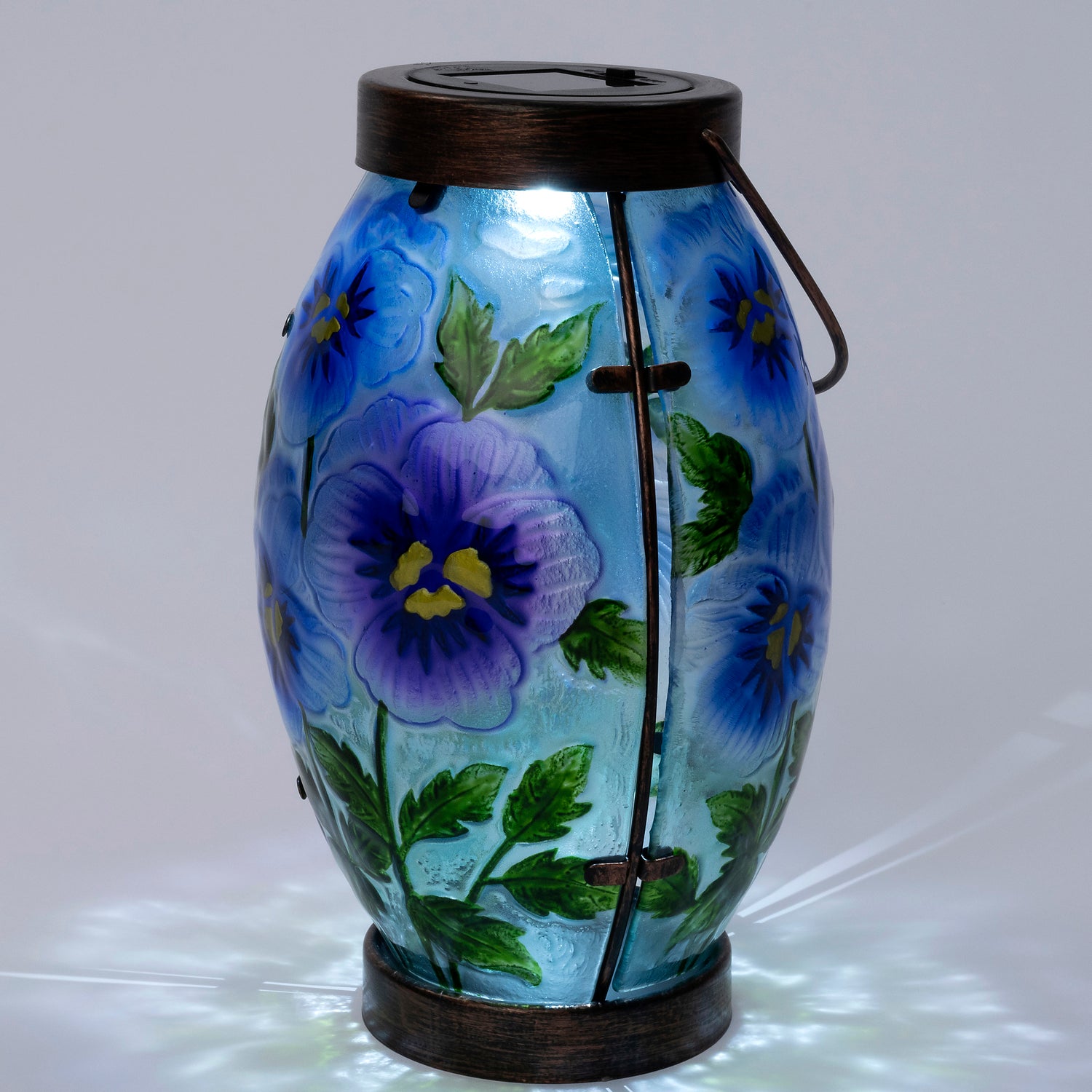 Intratuin solar lantaarn bloem blauw D 15 H 25 cm