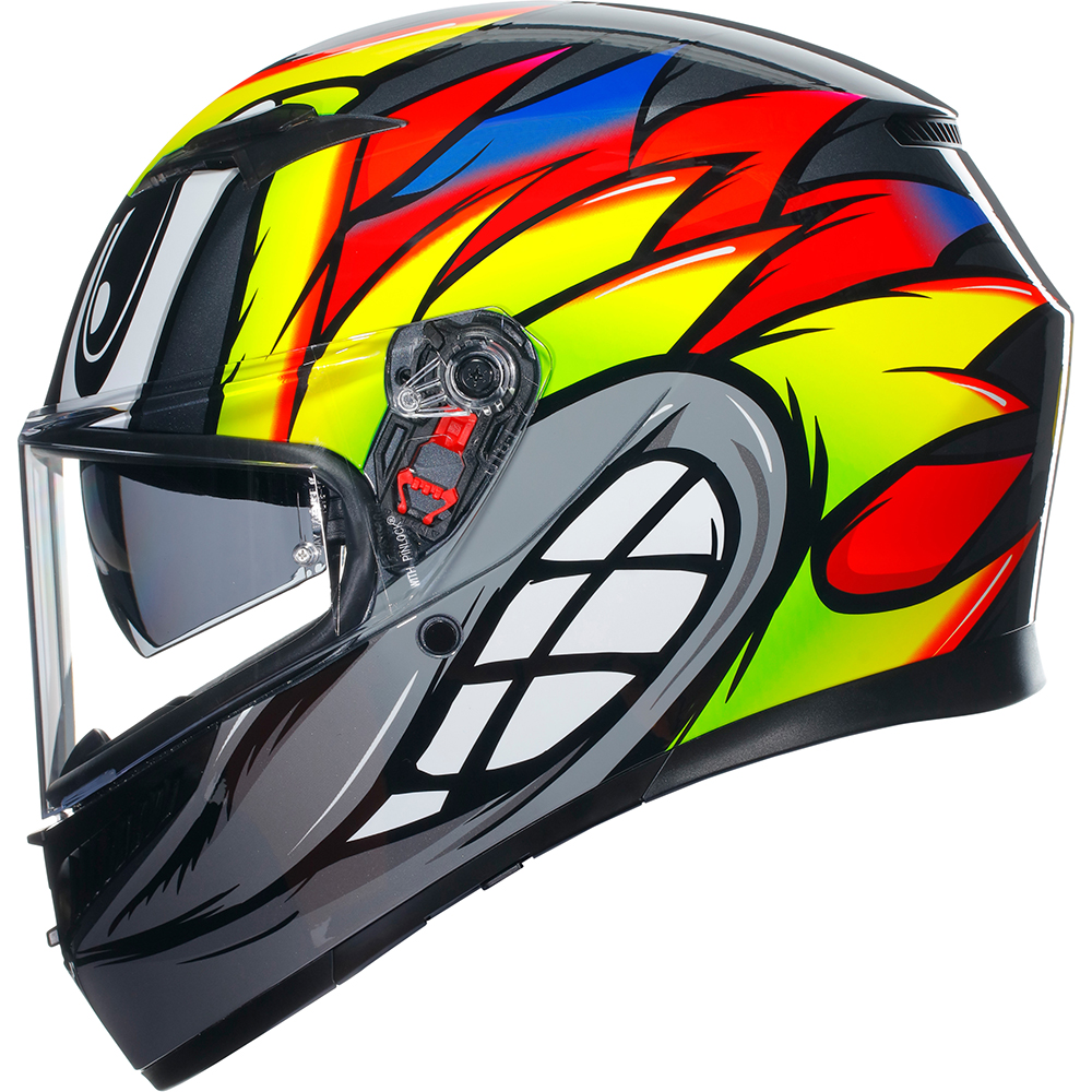 AGV - Casque K3 Birdy 2.0 Gris / Jaune / Rouge