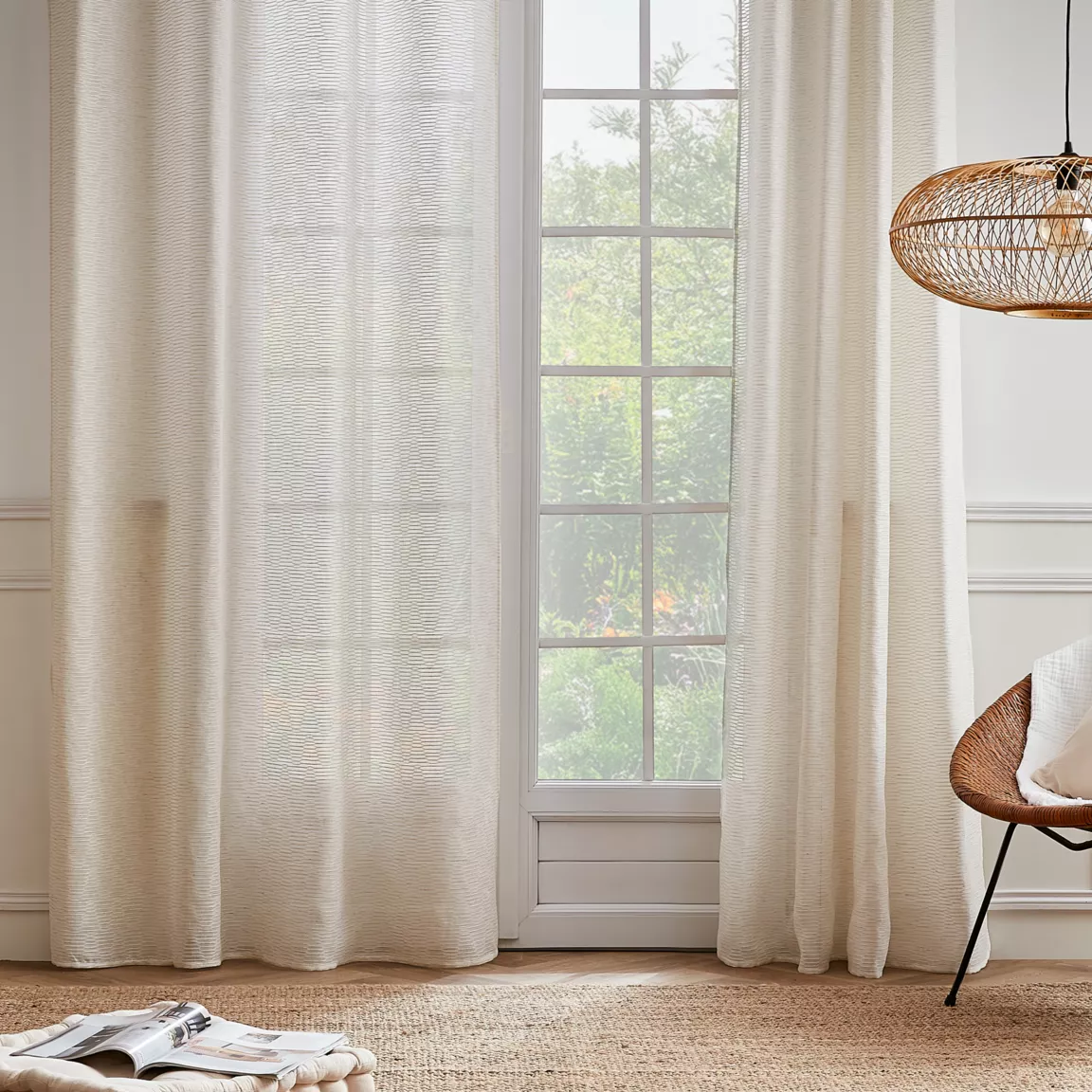 Voilage galon fronceur (140 x 240 cm) Maël Beige