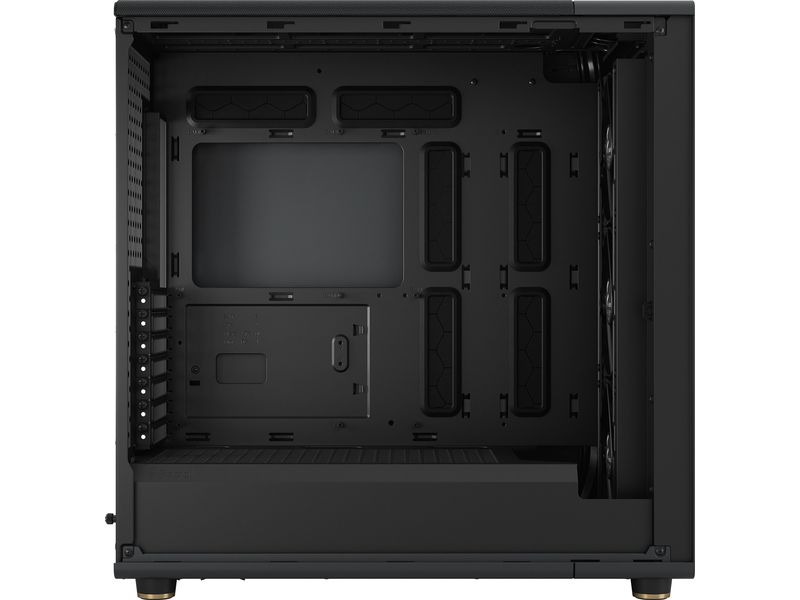 Fractal Design PC-Gehäuse North XL TG Schwarz Elegantes Gehäuse mit Seitenfenster und offener Front aus echtem Walnussholz