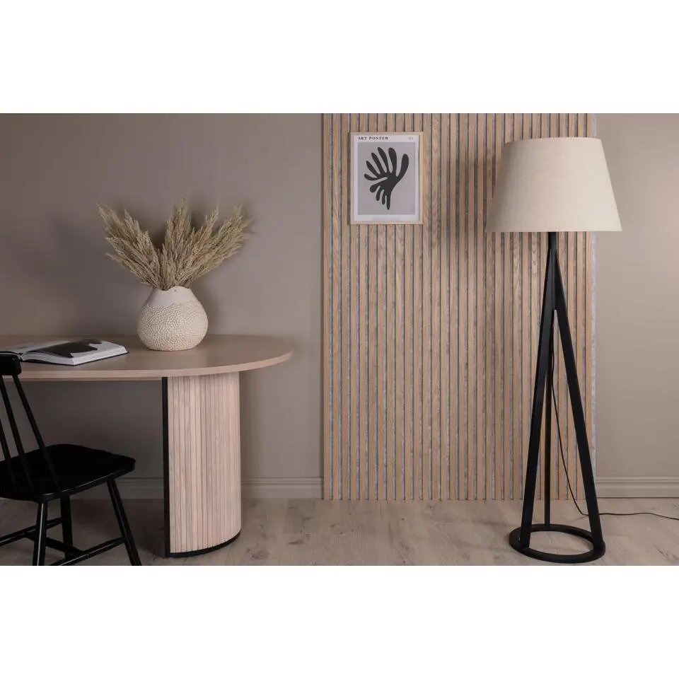 Svea - Nala vloerlamp - 160 cm - linnen - zwart