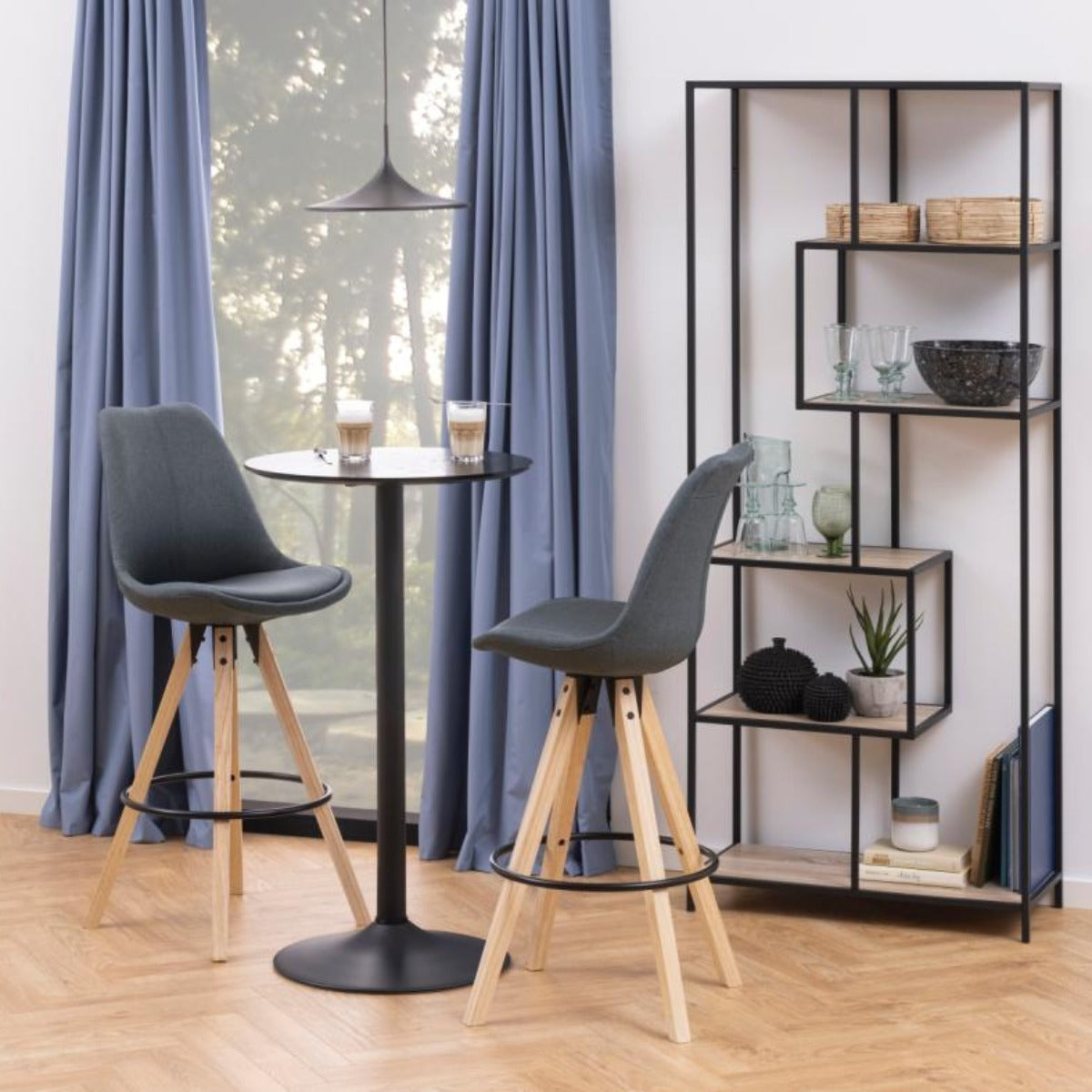 Giga Living - Bartafel Rond - Zwart - Ã60x105cm - Ivsta