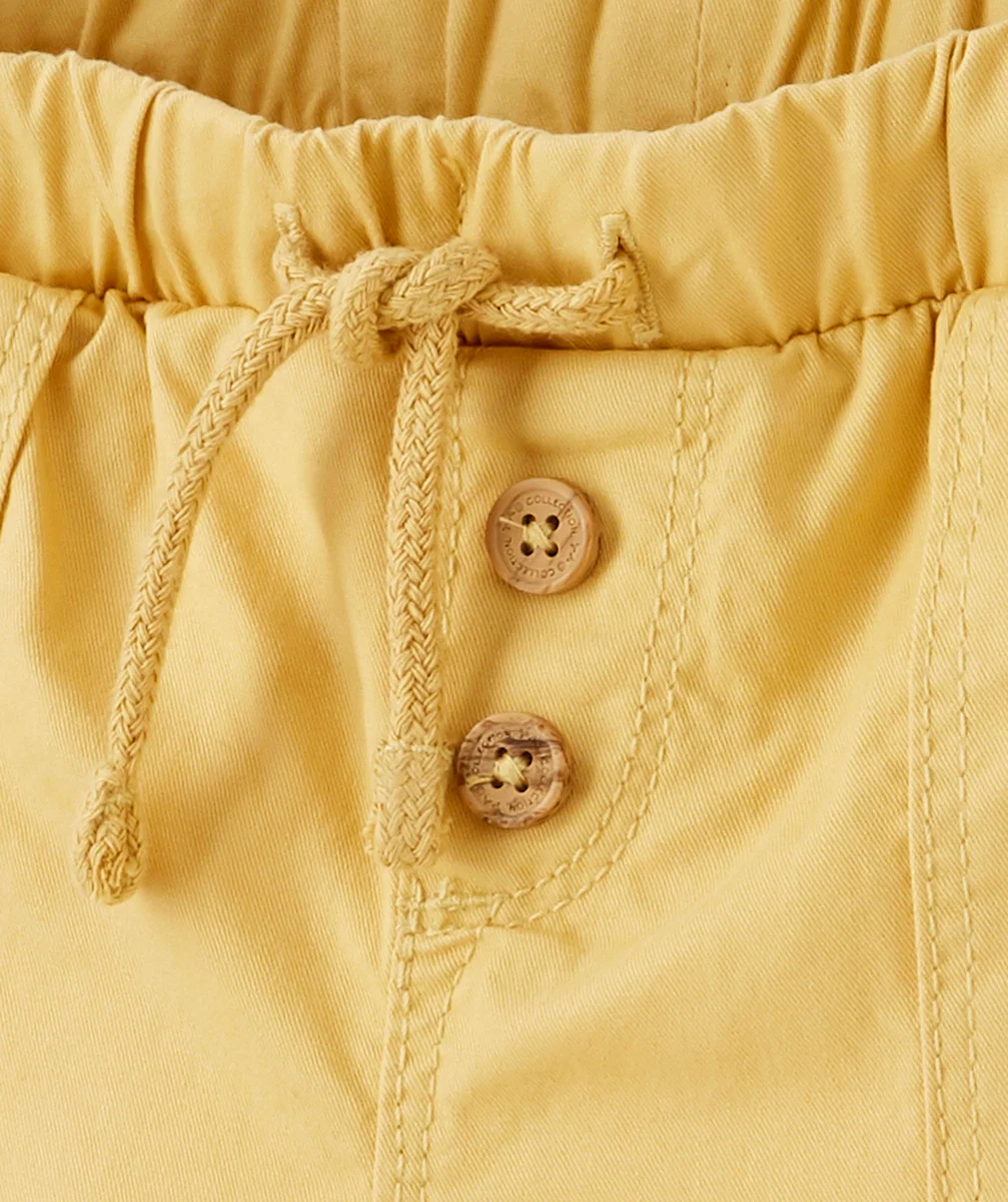BERMUDA DROIT BÉBÉ GARÇON JAUNE EN COTON
