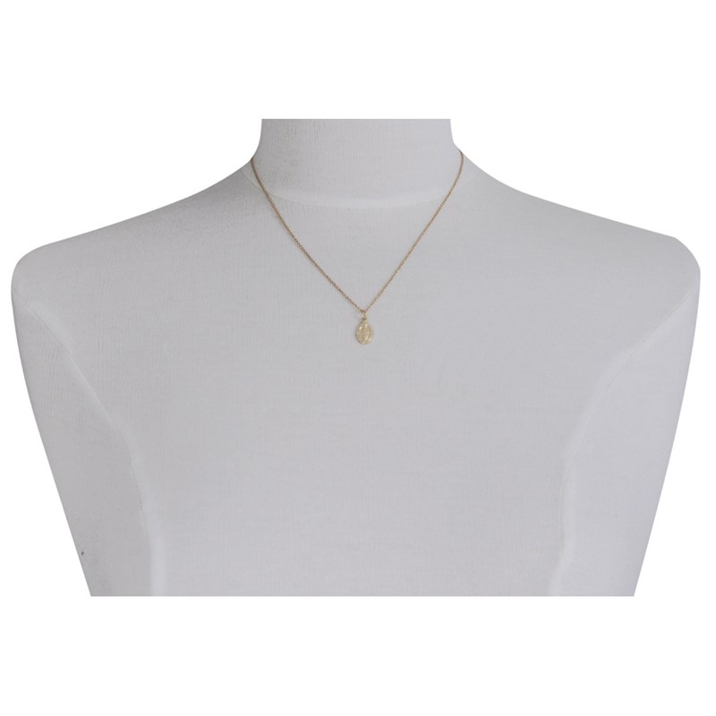 Pendentif Plaqué Or Petite Médaille Ovale Vierge Miraculeuse
